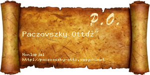 Paczovszky Ottó névjegykártya