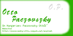 otto paczovszky business card
